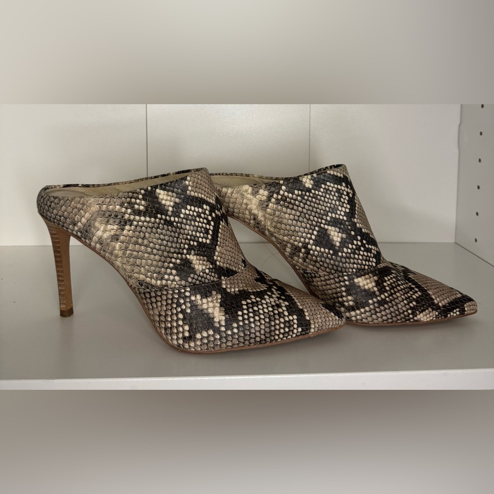 Dolce Vita Cinda Mule Heels in Snakeskin Patterned